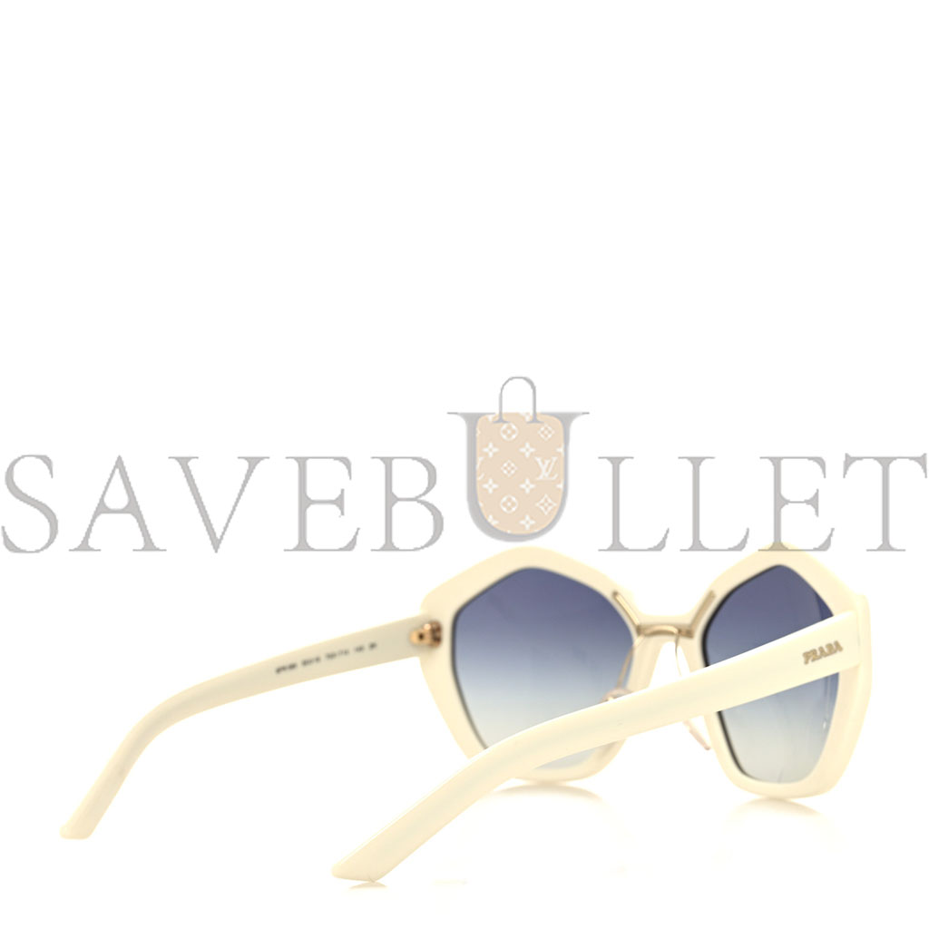 PRADA ACETATE GEOMETRIC SUNGLASSES SPR 08X WHITE