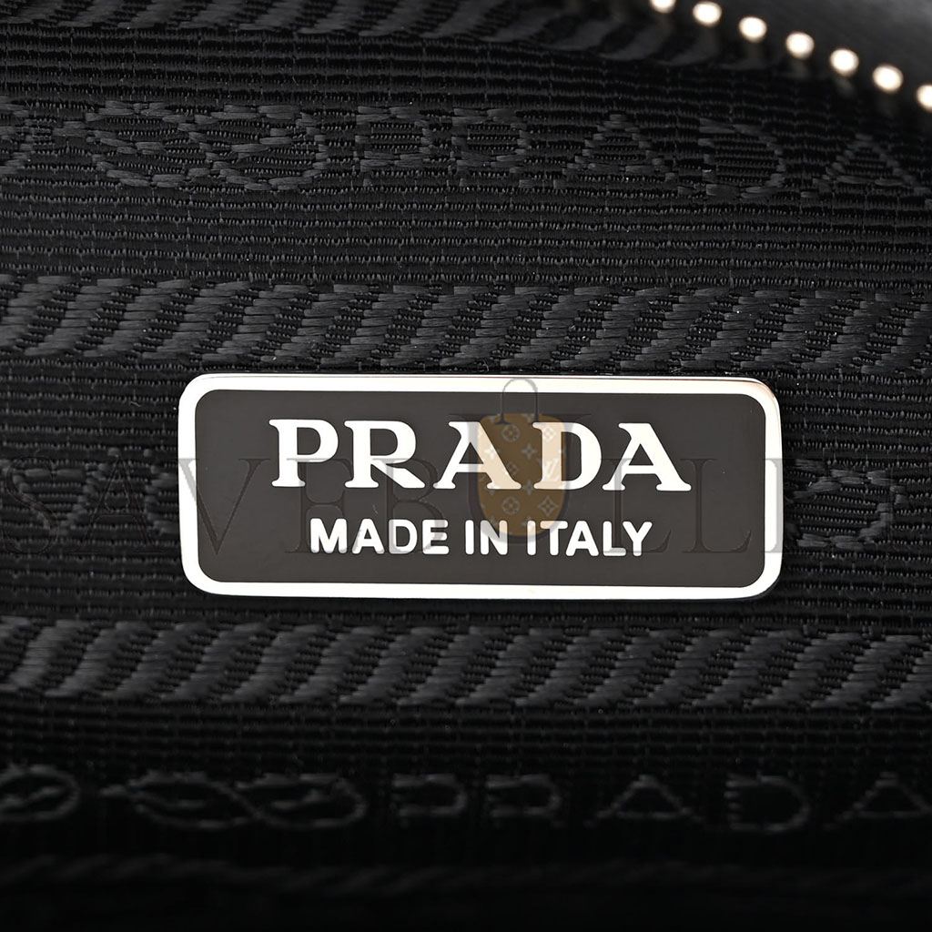 PRADA GRACE LUX TRIANGLE WRISTLET POUCH BLACK (27*15*6cm)