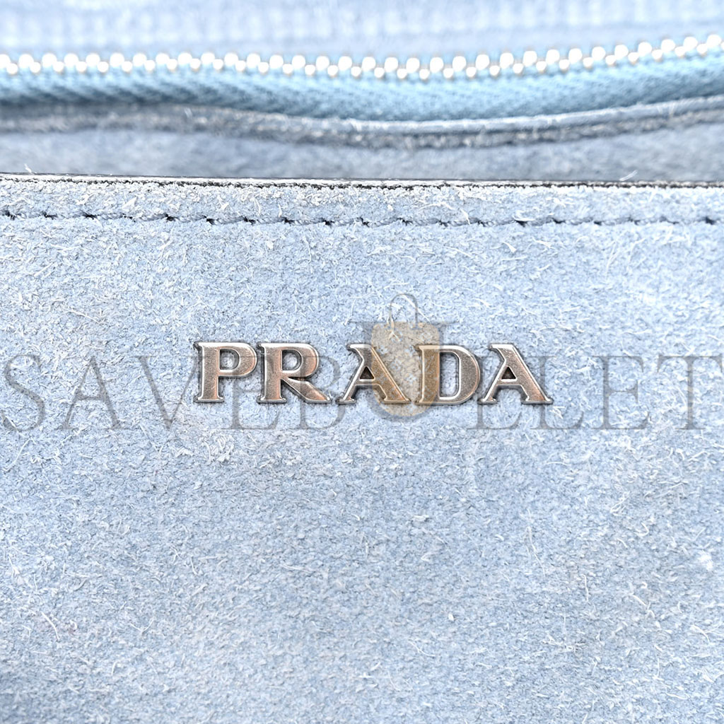 PRADA GLACE CALFSKIN LARGE SOFT CAHIER BAG BLACK (23*17*8cm)