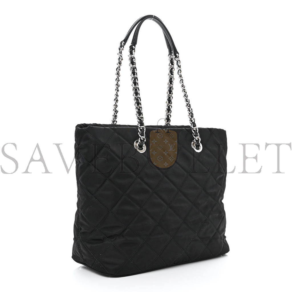 PRADA NYLON TESSUTO IMPUNTU QUILTED SHOULDER BAG BLACK (30*25*14cm)