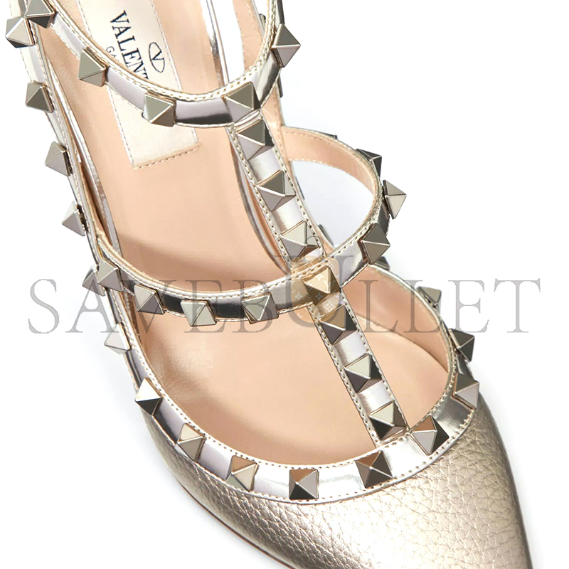 VALENTINO ROCKSTUD METALLIC ANKLE STRAP PUMP 100 MM 5W2S0393NNF_S69
