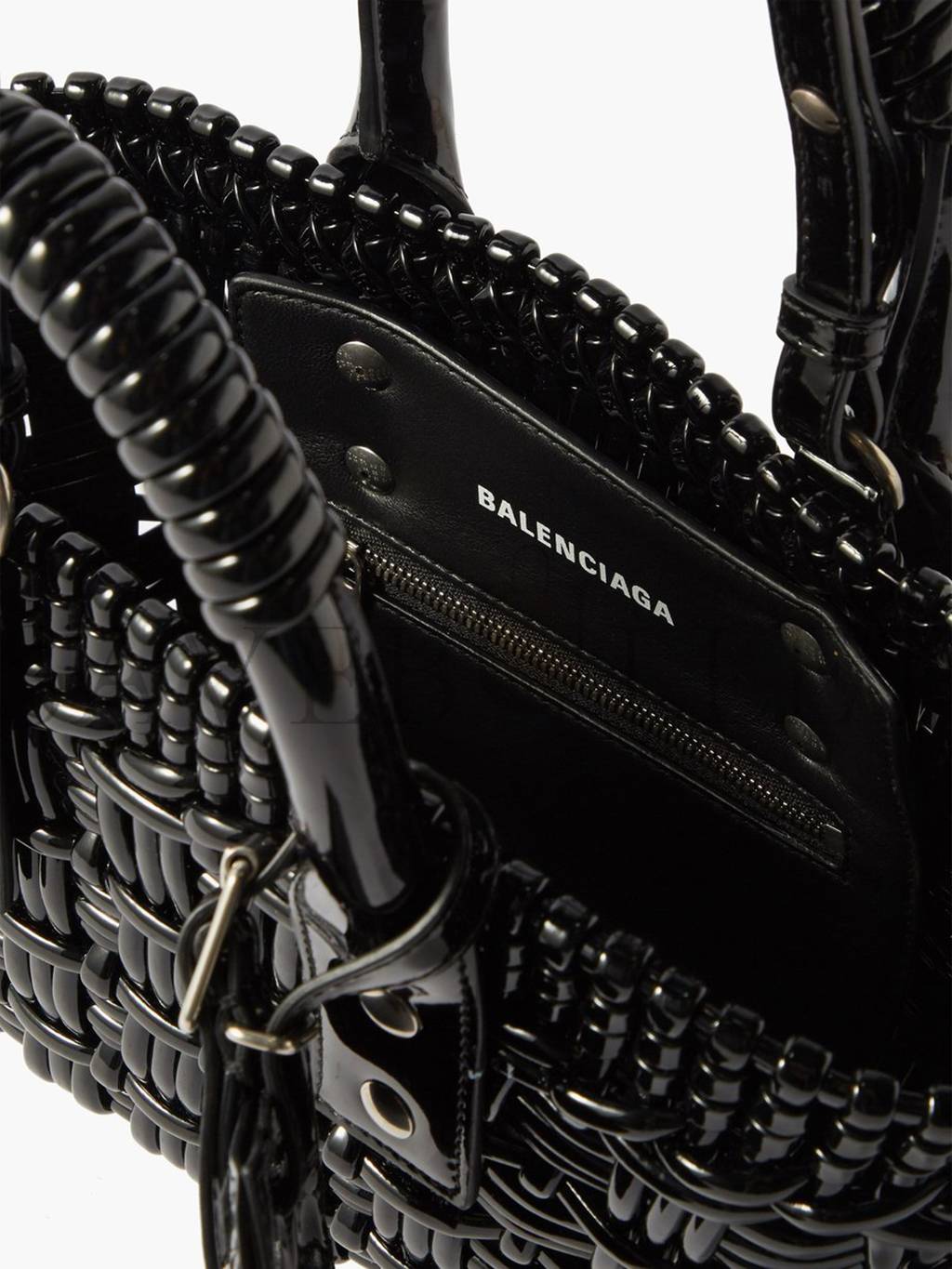 BALENCIAGA BLACK BISTRO XXS WOVEN FAUX-LEATHER BASKET BAG  MATCHESFASHION US (16*14.5*7.5cm)