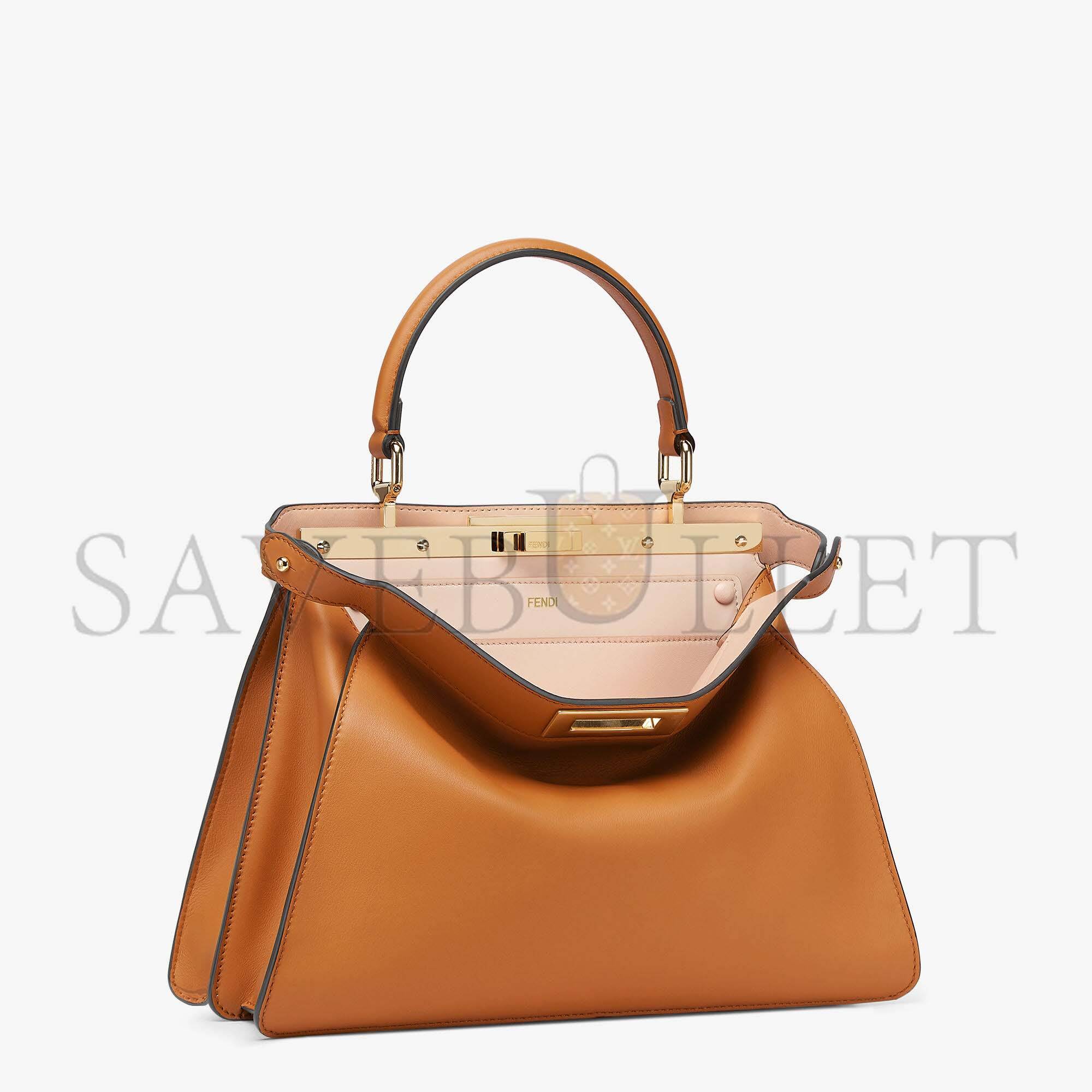 FENDI PEEKABOO ISEEU MEDIUM - BROWN LEATHER BAG 8BN321A6V3F1D48 (33.5*25.5*13cm)