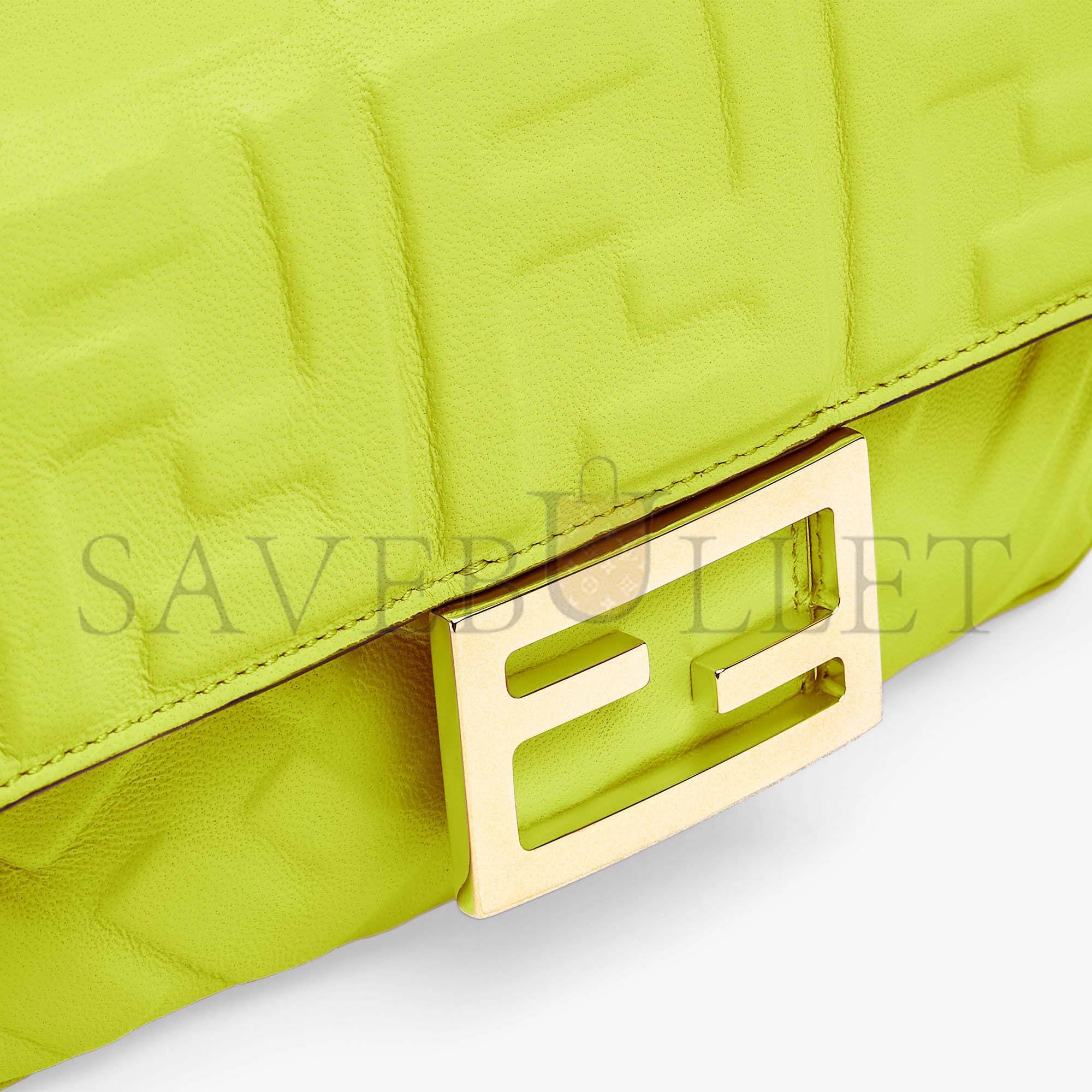 FENDI BAGUETTE MINI - ACID GREEN NAPPA LEATHER BAG 8BS017A72VF1JCM (19*11.5*4cm)