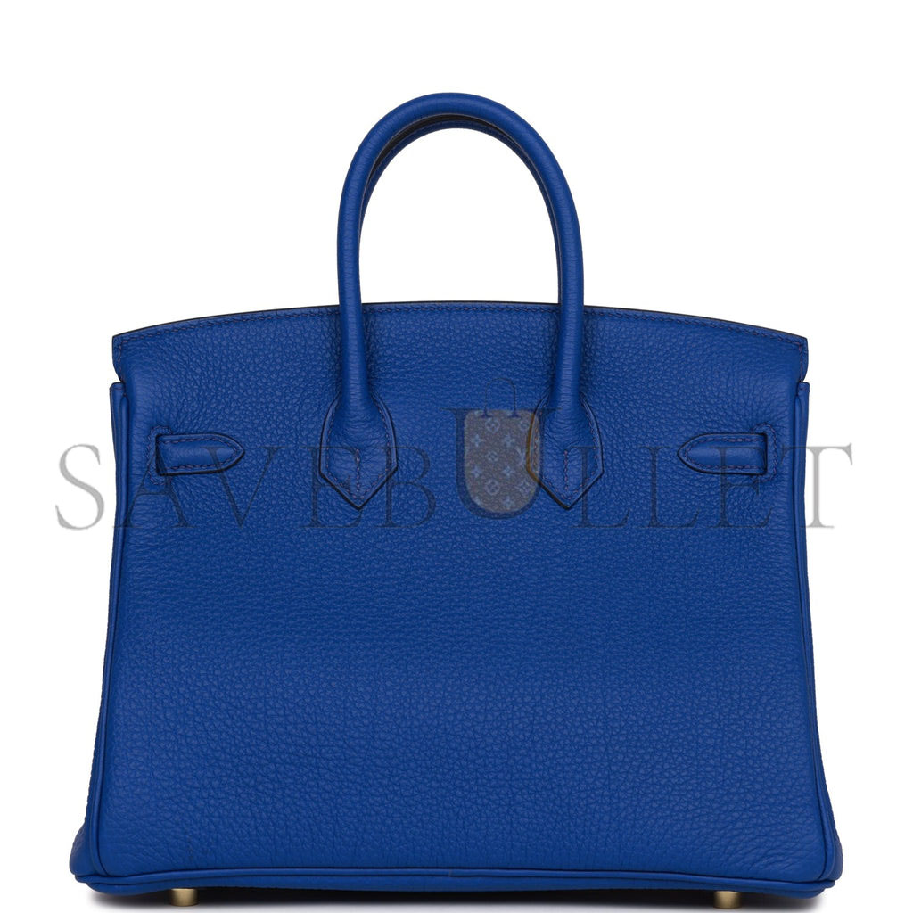 HERMES BIRKIN 25 BLEU ROYAL TOGO GOLD HARDWARE HANDMADE  (25cm)