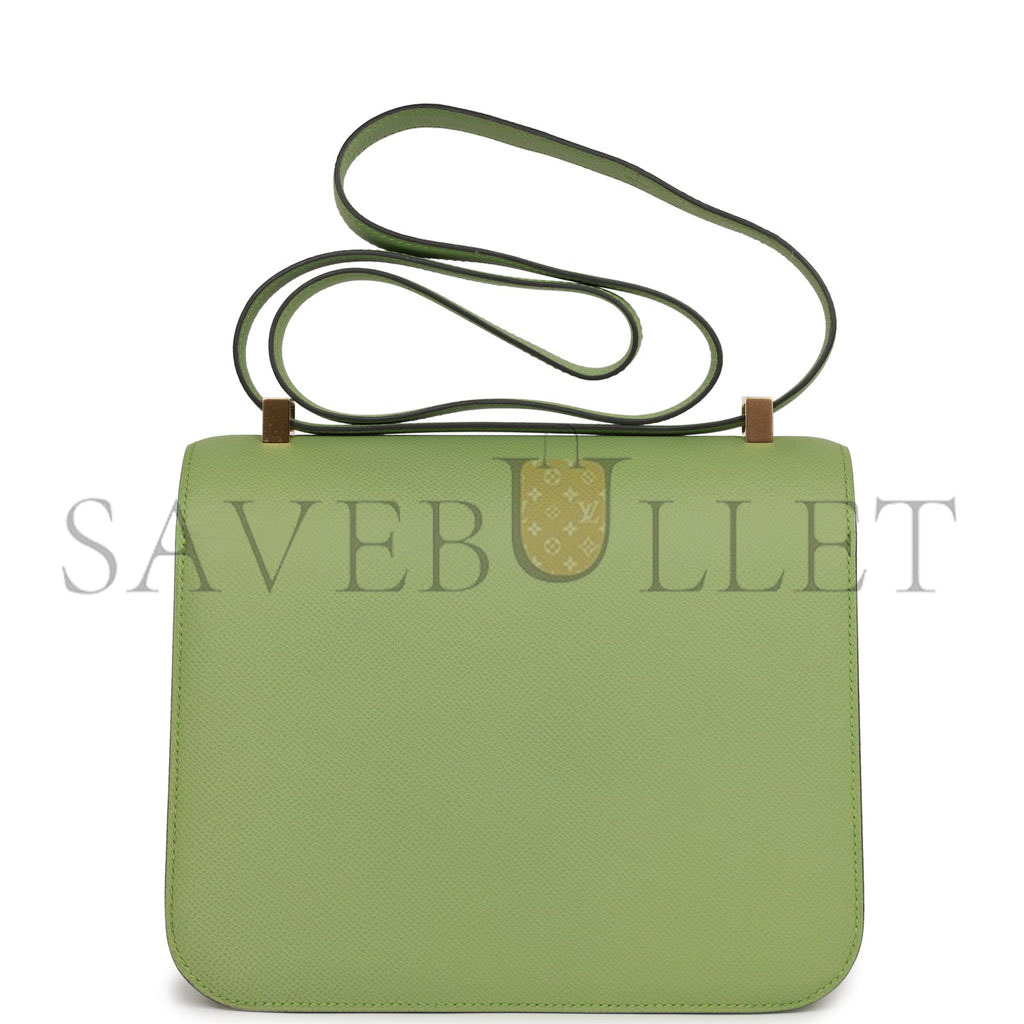 HERMES CONSTANCE 24 VERT CRIQUET EPSOM GOLD HARDWARE (24cm)