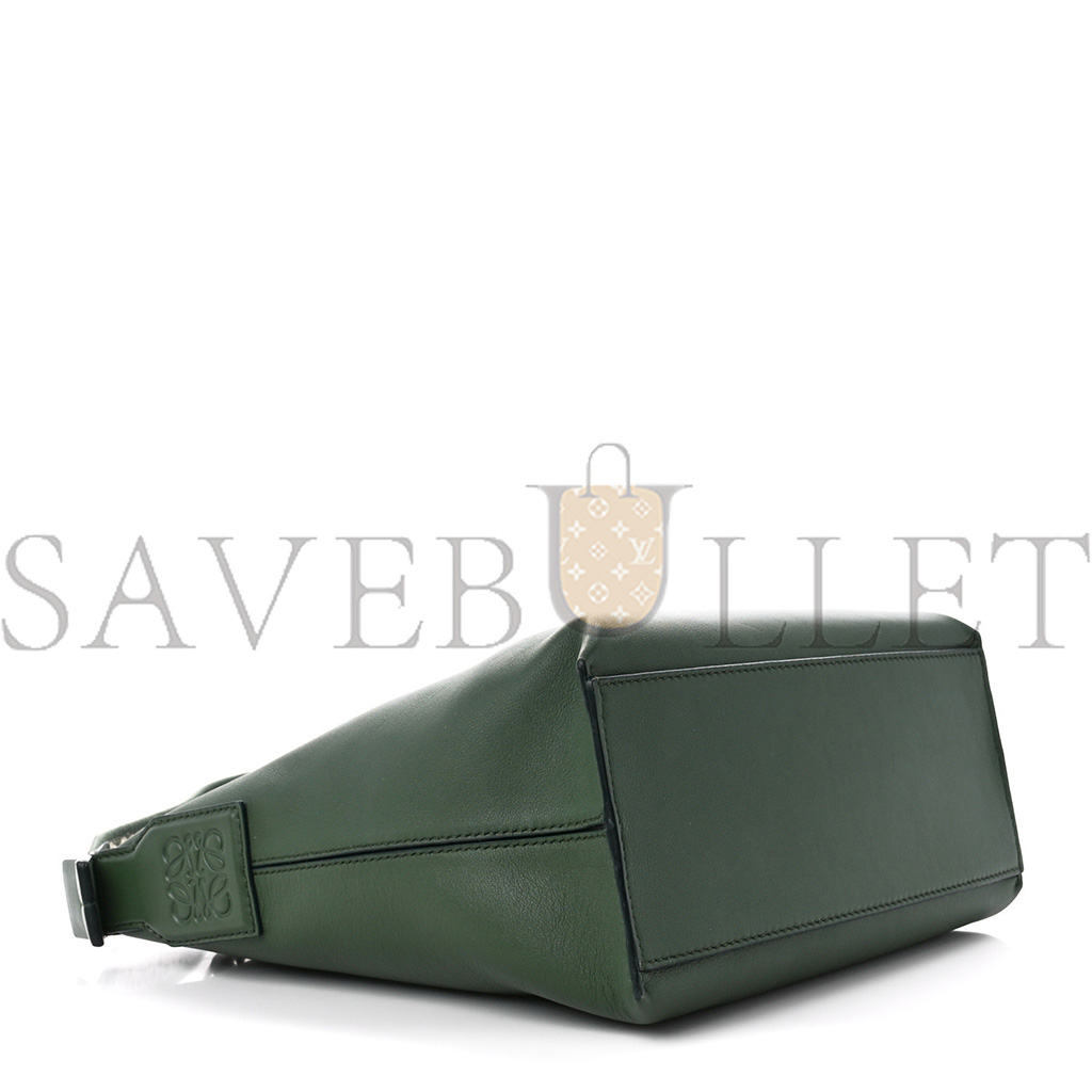 LOEWE SUPPLE SMOOTH CALFSKIN JACQUARD CUBI CROSSBODY BAG GREEN (33*29*17cm)