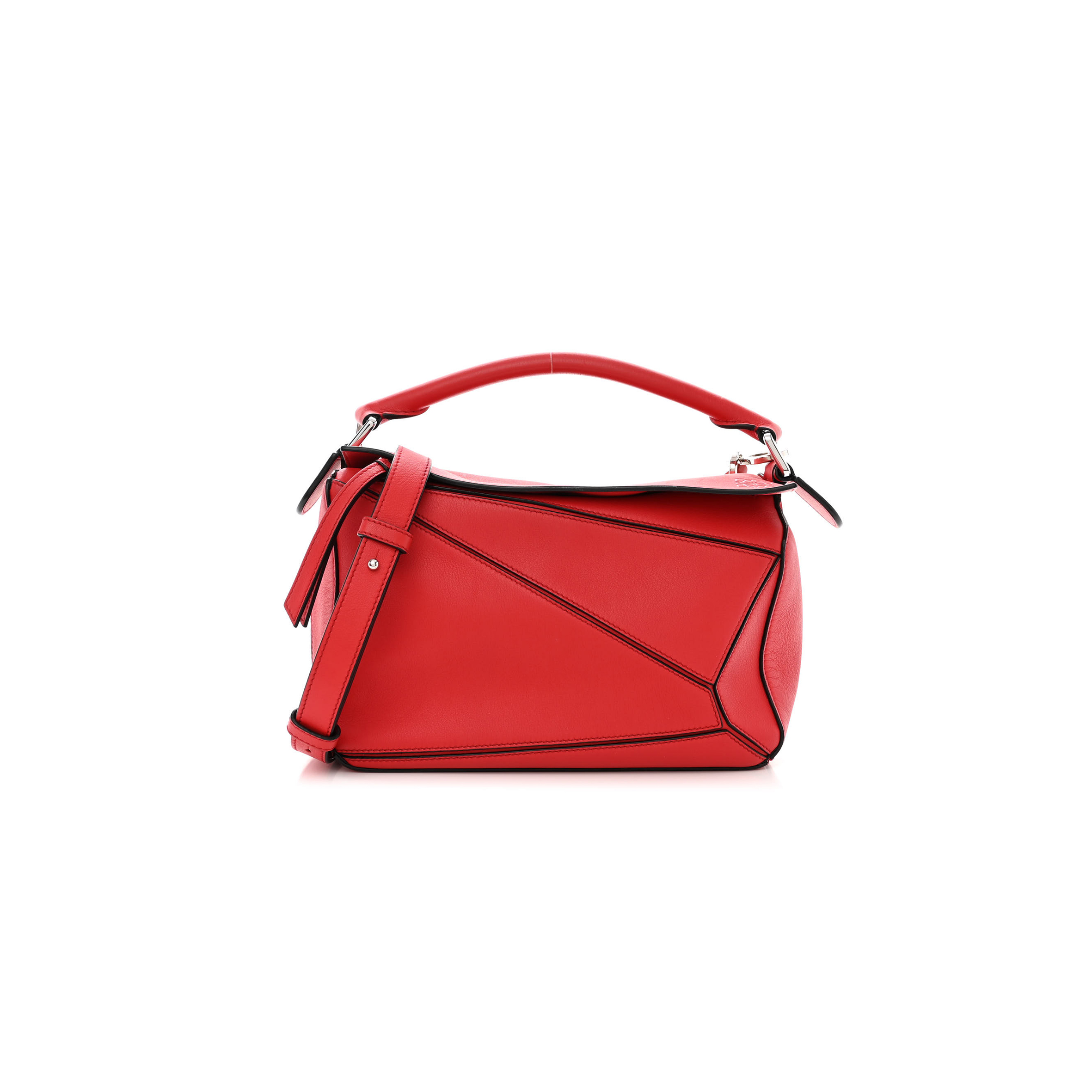 LOEWE CALFSKIN SMALL PUZZLE BAG SCARLET (24*16.5*10.5cm)