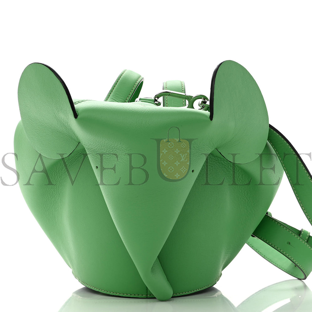 LOEWE CALFSKIN LARGE ELEPHANT CROSSBODY BAG APPLE GREEN (20*15*14cm)