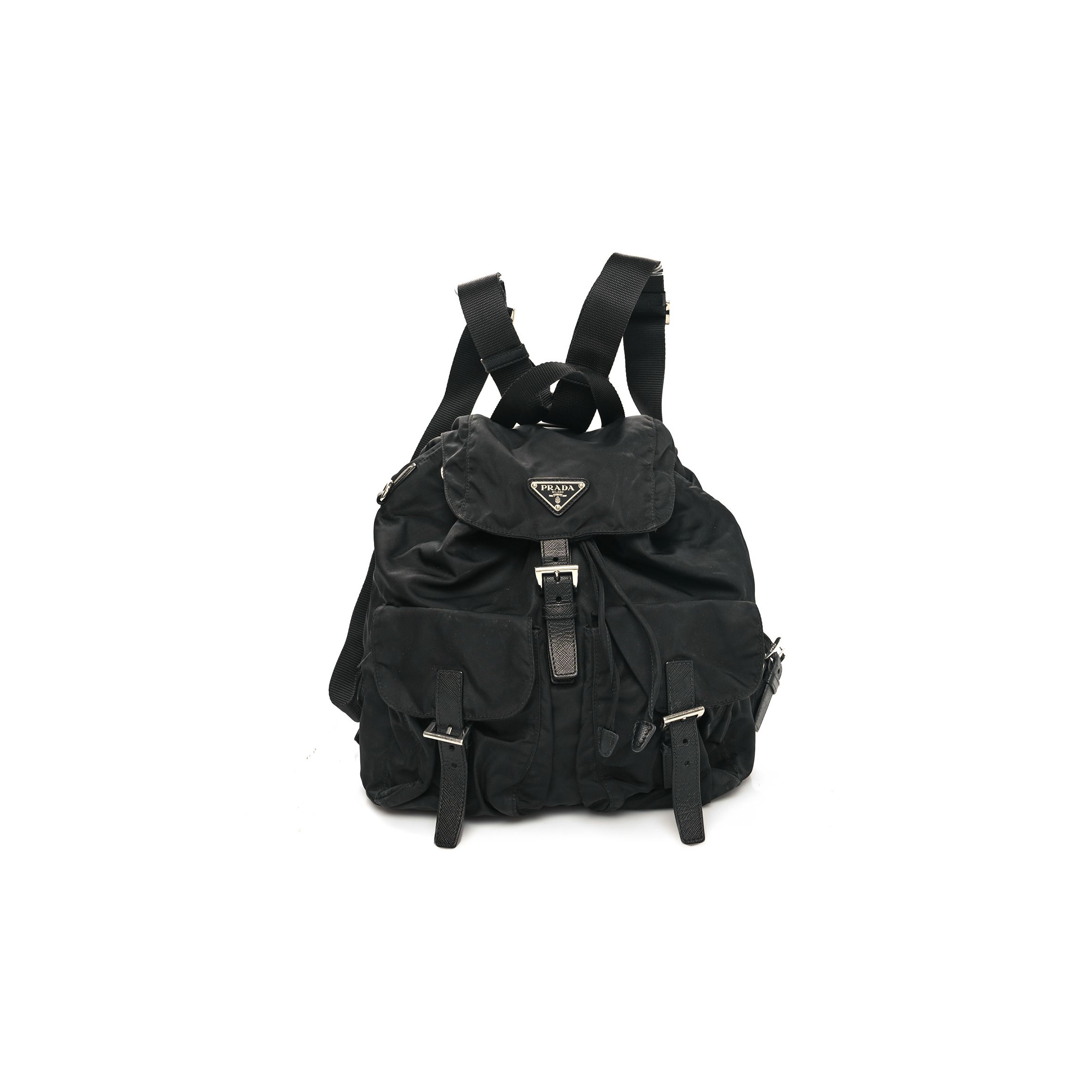 PRADA NYLON VELA MEDIUM BACKPACK BLACK (30*30*14cm)