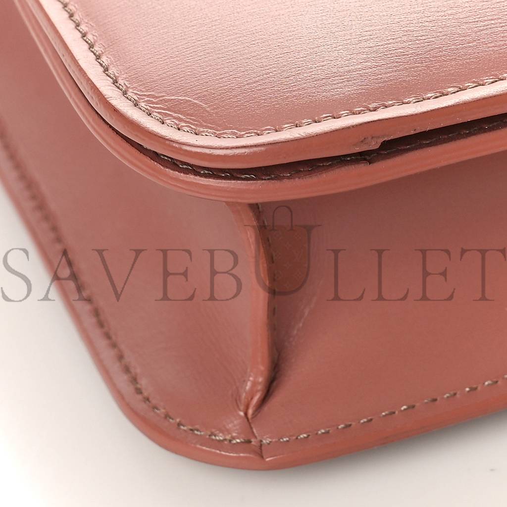 CELINE BOX CALFSKIN TEEN CLASSIC BOX FLAP BAG ANTIQUE ROSE (18*15*6cm)