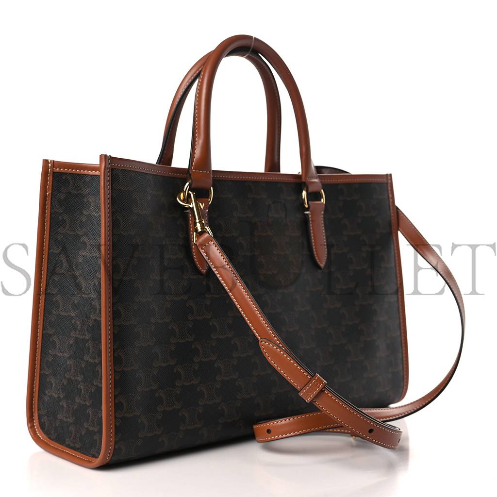 CELINE TRIOMPHE CANVAS CALFSKIN MINI HORIZONTAL CABAS TAN (34*23*11cm)