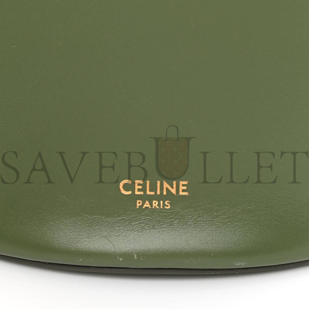 CELINE CALFSKIN CRECY BUCKET BAG GREEN (23*15*15cm)