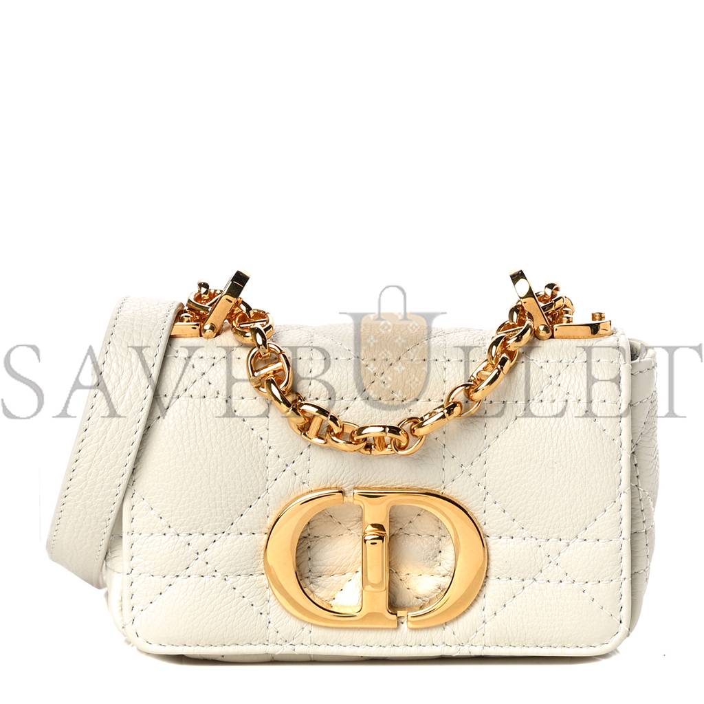 DIOR SUPPLE CALFSKIN CANNAGE MICRO CARO BAG LATTE (13*8*5.7cm)