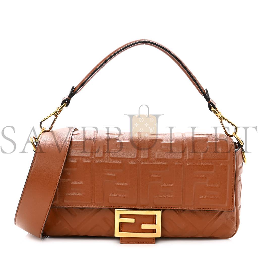 FENDI NAPPA FF 1974 EMBOSSED BAGUETTE COLONIALE (26*16*6cm)